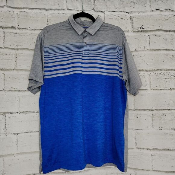 Under Armour Heat Gear Men's Gray Blue Collared Short Sleeve Polo Shirt Size L - Picture 3 of 16